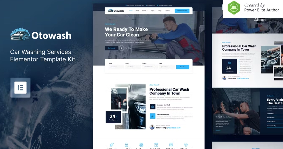 Otowash – Car Washing & Cleaning Services Elementor Template