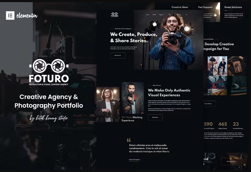 Foturo – Photography Portfolio & Creative Agency Elementor Template