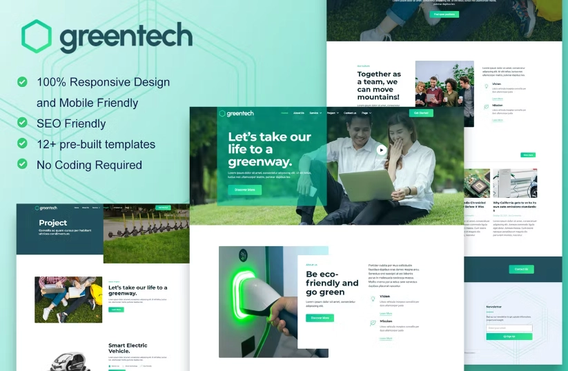 GreenTech – Green Technology Services Elementor Template