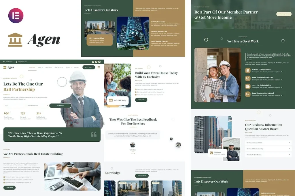 Agen – Real Estate & Property Developer Elementor Template