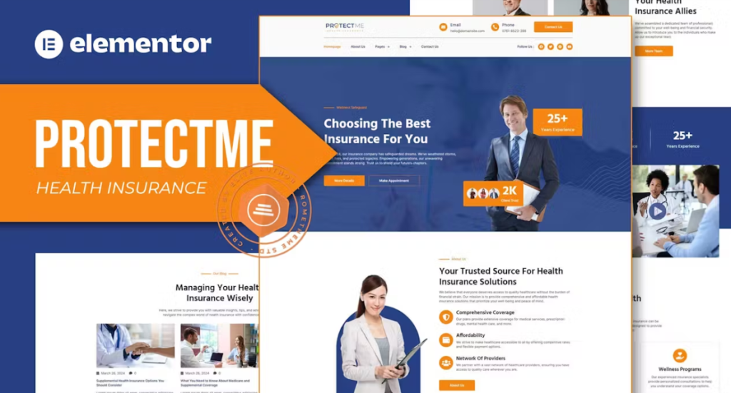 Protectme – Health Insurance Elementor Template