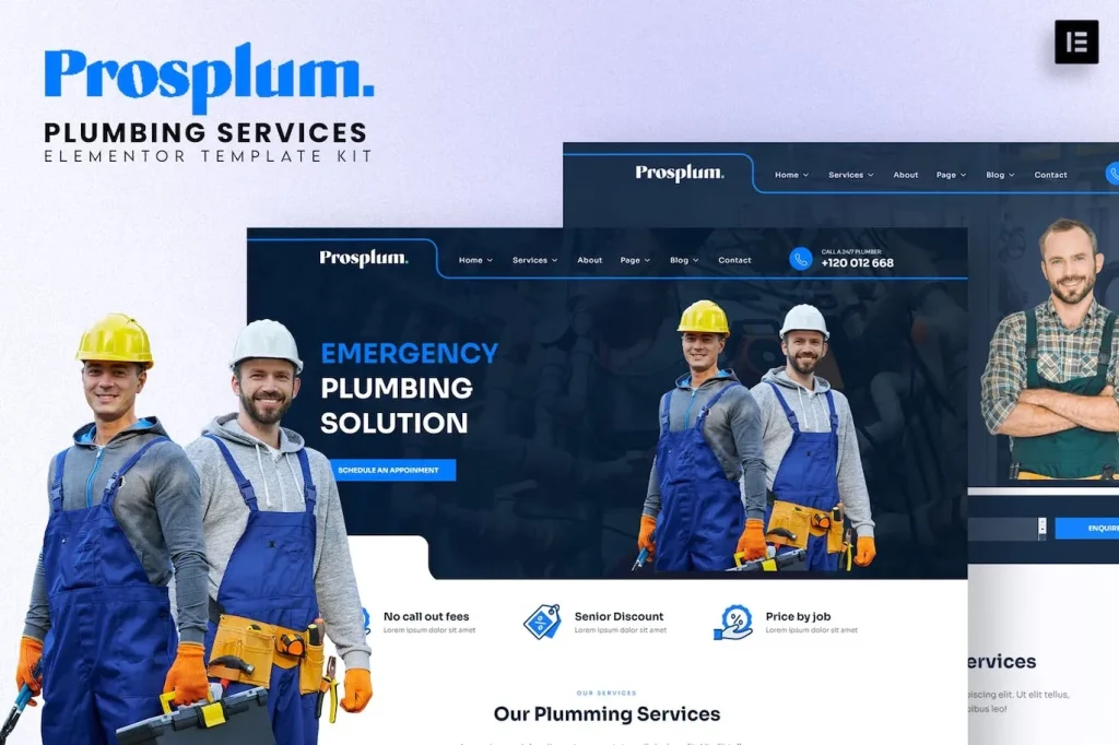 Prosplum – Plumbing Services Elementor Template