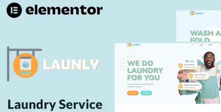Launly – Laundry Service Elementor Template