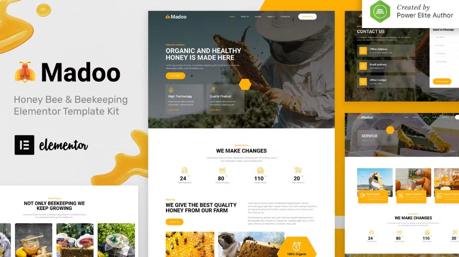 Madoo – Honey Bee & Beekeeping Elementor Template