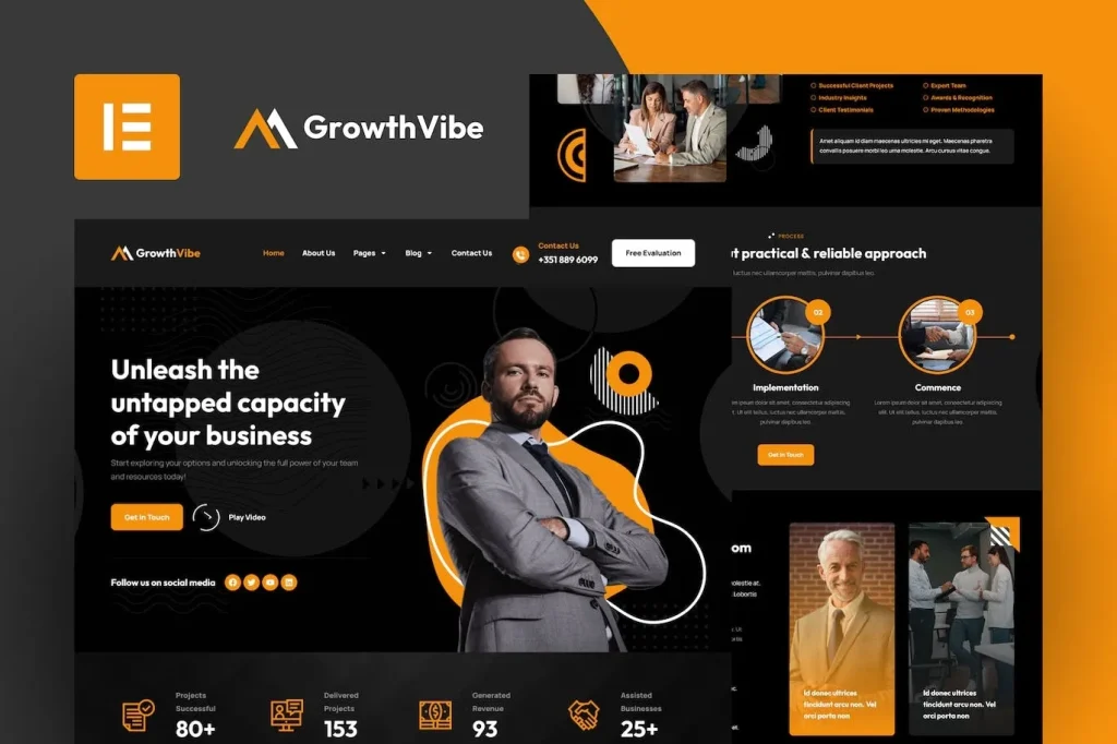 Growth Vibe – Business Consulting Elementor Template
