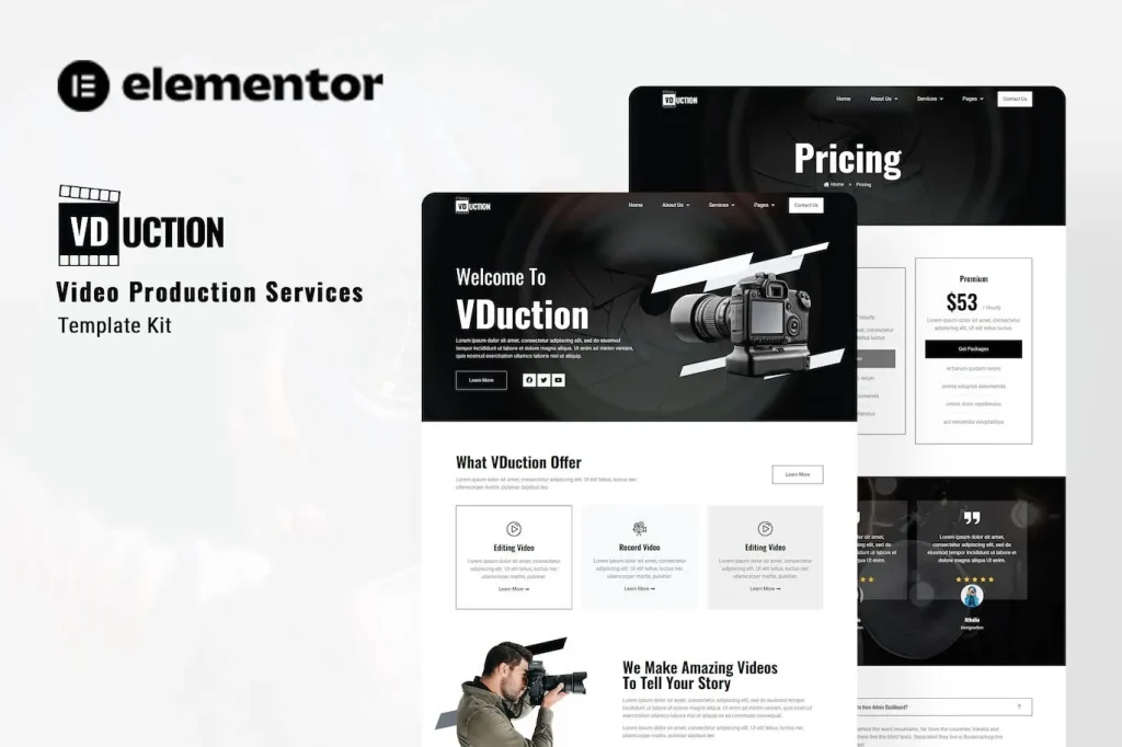 VDuction – Video Production Service Elementor Template