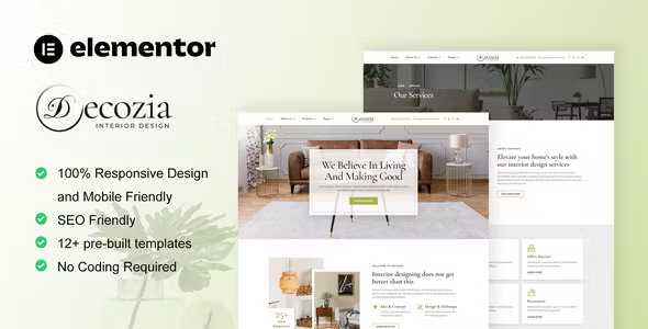 Decozia Interior Design Elementor Template Kit