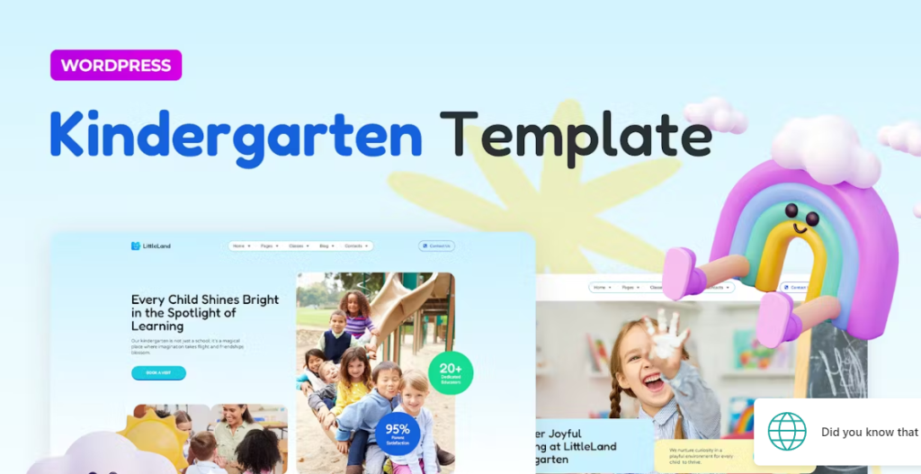 LittleLand – Kindergarten Template Elementor Pro Template