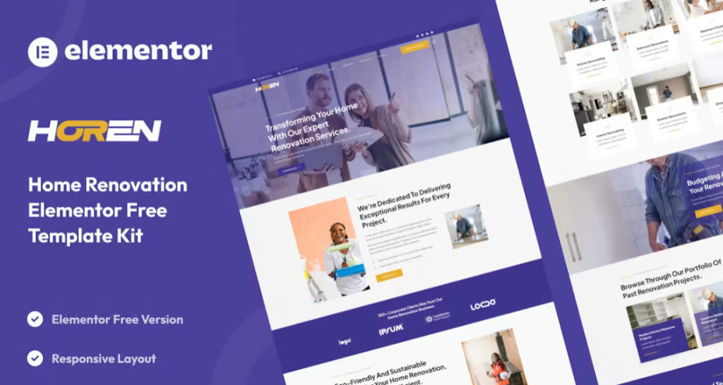 Horen – Home Renovation Services Elementor Template