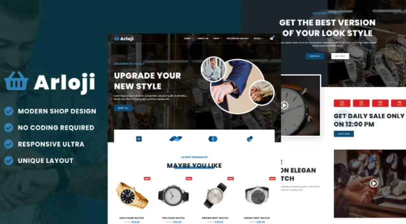 Arloji – Modern Hand Watch Shop eCommerce Elementor Template