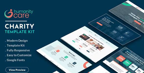 Humanity Care Nonprofit Charity Elementor Template Kit