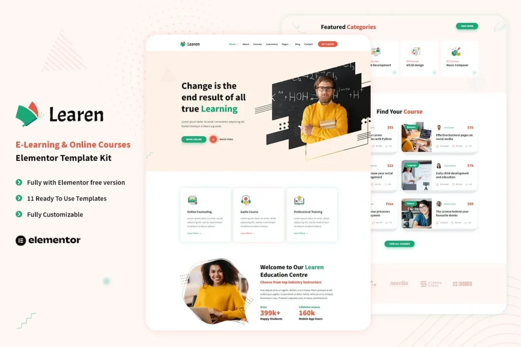 Learen – E-Learning & Online Courses Elementor Template