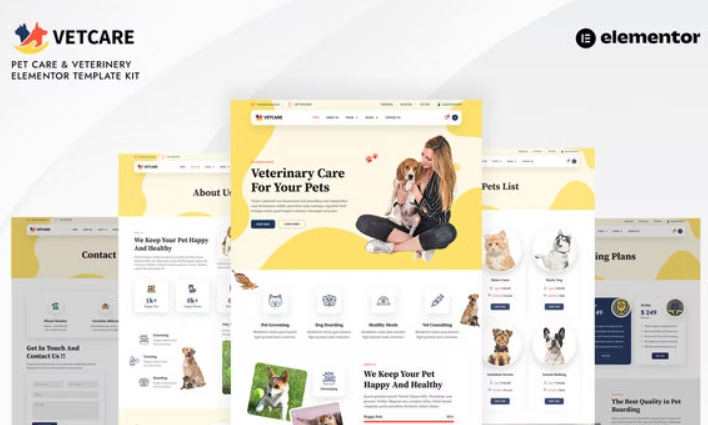 Vetcare – Pet Care & Veterinary Elementor Pro Template