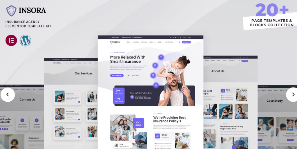Insora – Insurance Agency Elementor Template