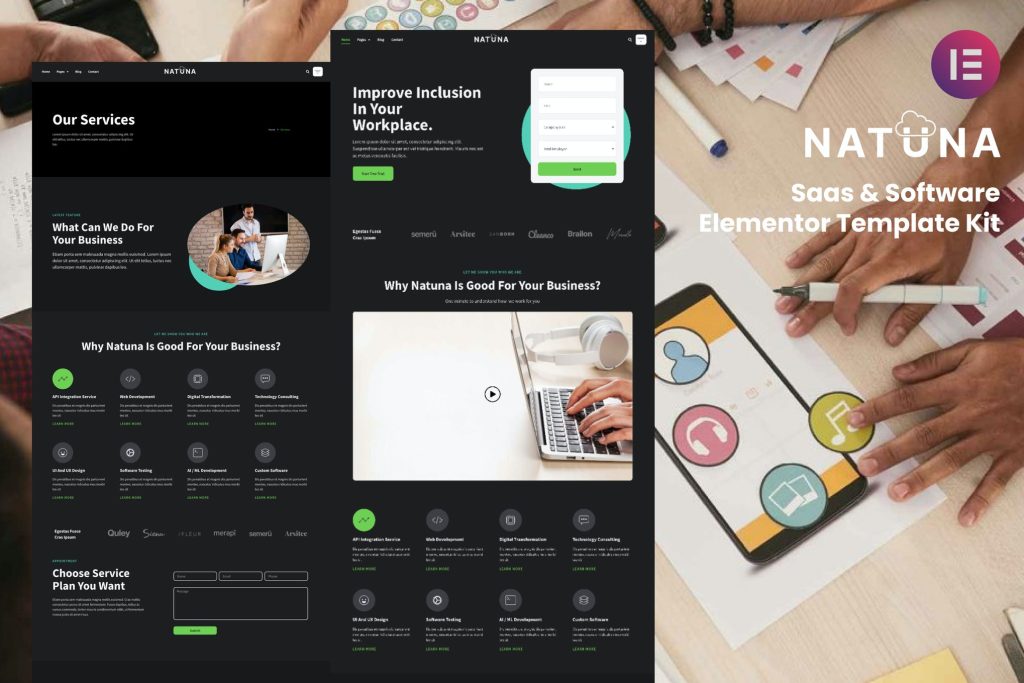 Natuna – Saas & Software Elementor Template