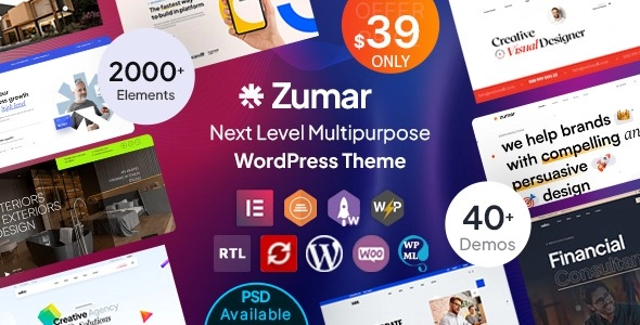 Zumar – Creative & Multipurpose Elementor WordPress Theme