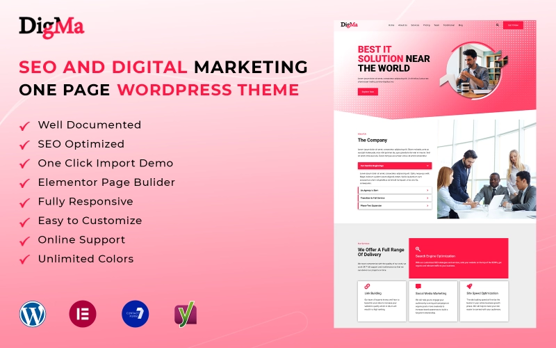 DigMa – SEO & Digital Marketing One Page WordPress Theme WordPress Theme