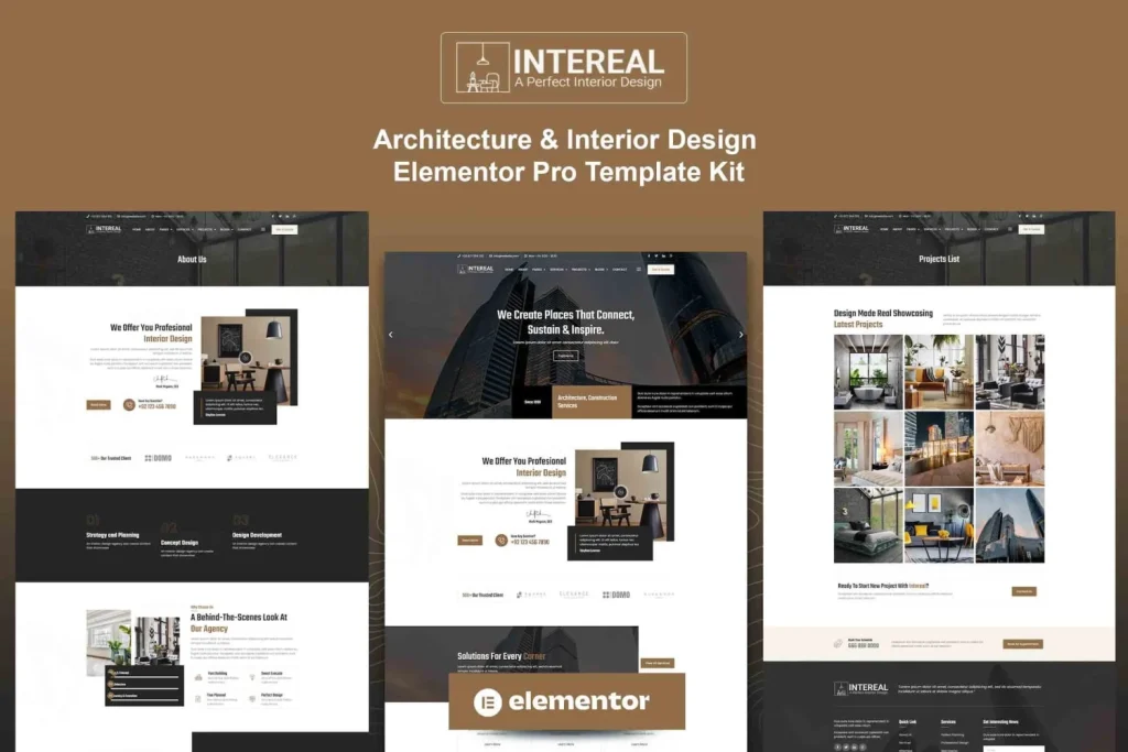 Intereal – Architecture & Interior Design Elementor Pro Template