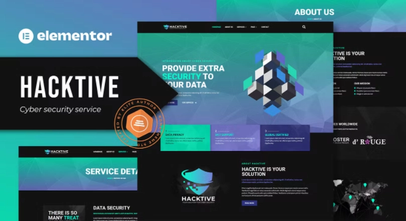 Hacktive – Cyber Security Service Elementor Template