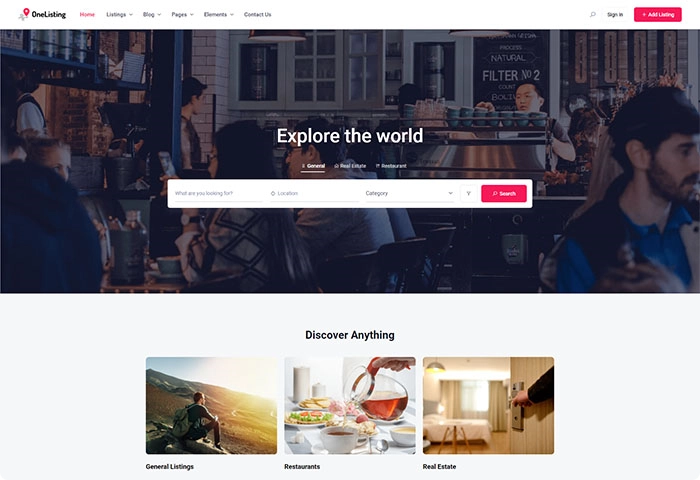 OneListing Pro – WordPress Theme for Business Directory (Premium)