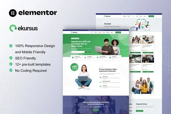 eKursus – Online Course & Education Elementor Template