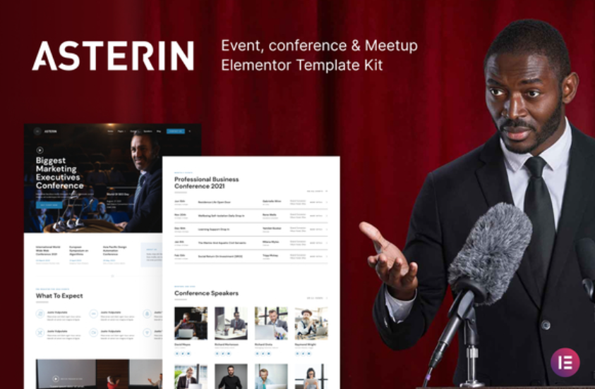 Asterin – Digital Event & Conference Elementor Template