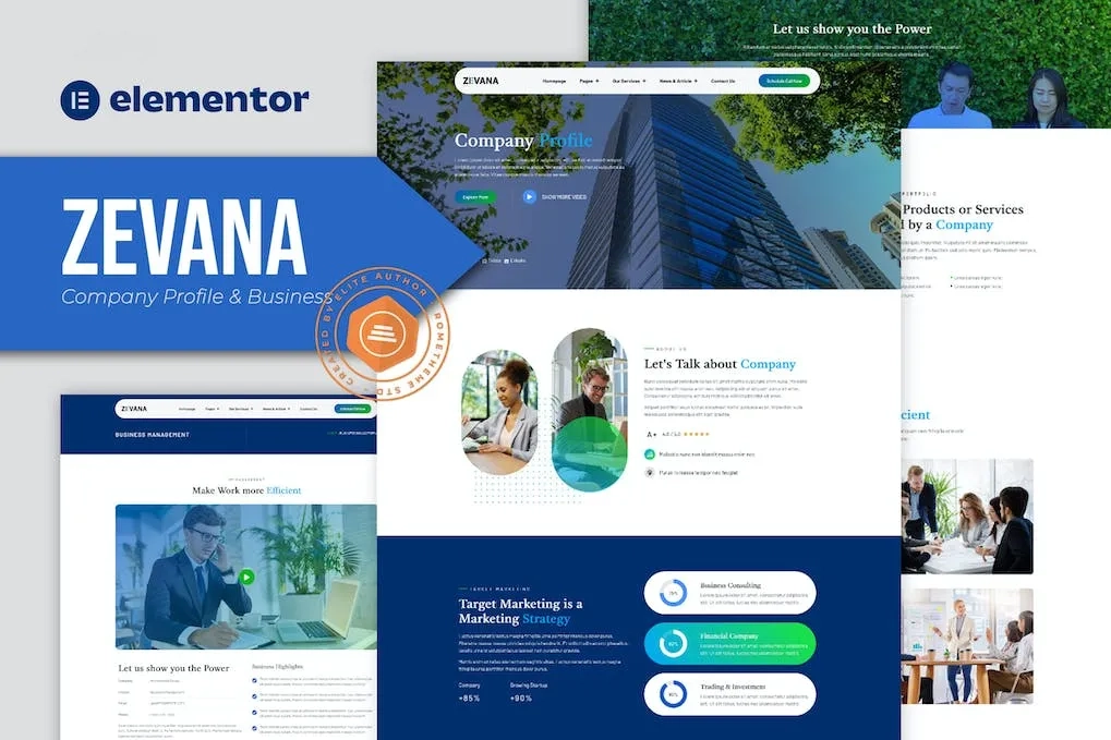 Zevana – Company Profile & Business Elementor Template