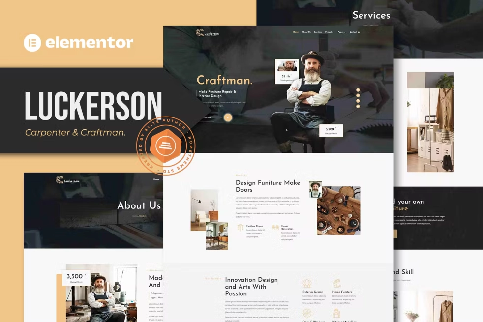 Luckerson – Carpenter & Craftman Elementor Template