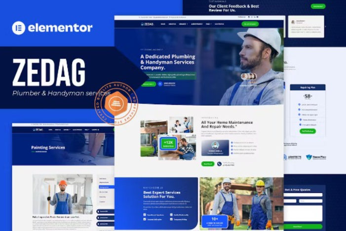 Zedag – Plumber & Handyman Services Elementor Pro Template