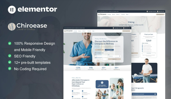 ChiroEase – Chiropractic & Physiotherapy Elementor Template