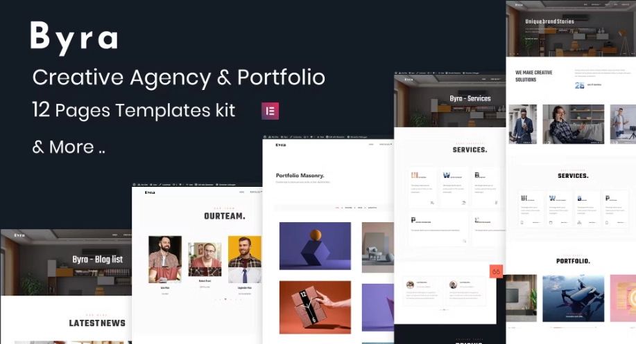 Byra – Creative Agency & Modern Portfolio Elementor Template