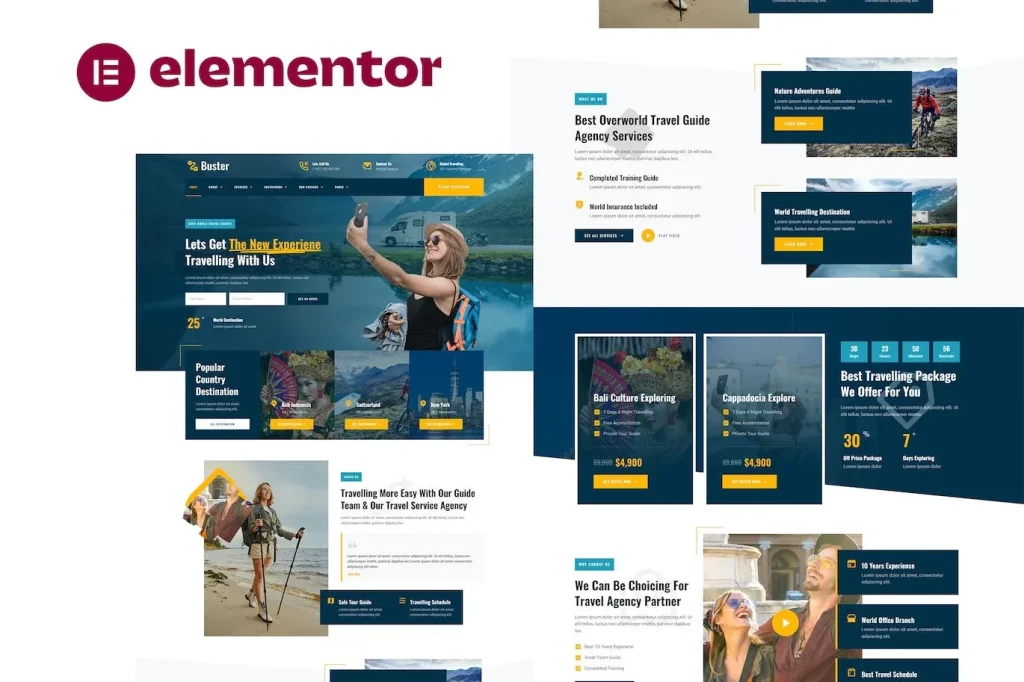 Buster – Tour Guide & Travel Agency Elementor Pro Template