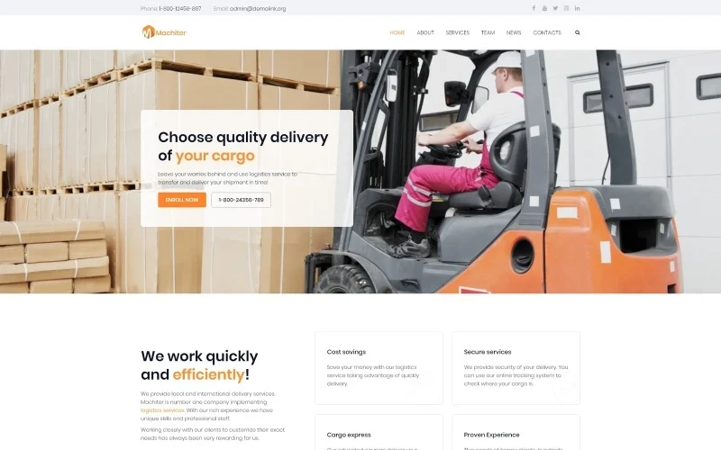 Machiter – Logistics Multipurpose Classic WordPress Elementor Theme WordPress Theme