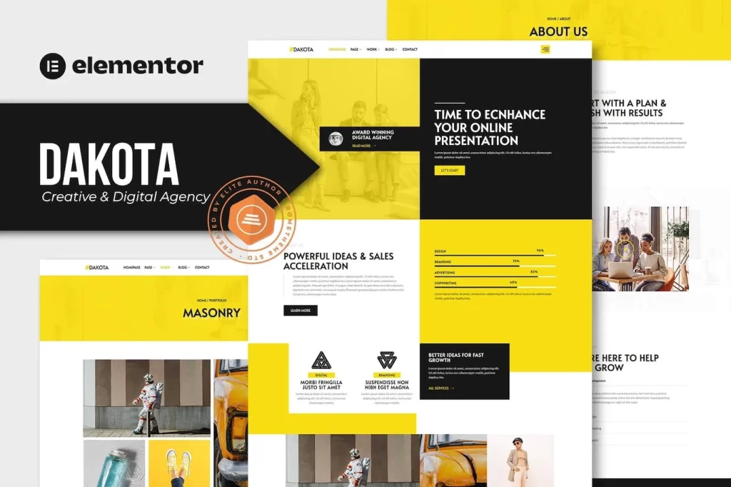 Dakota – Creative & Digital Agency Elementor Template