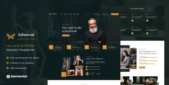 Adwocat Law Firm Elementor Template Kit