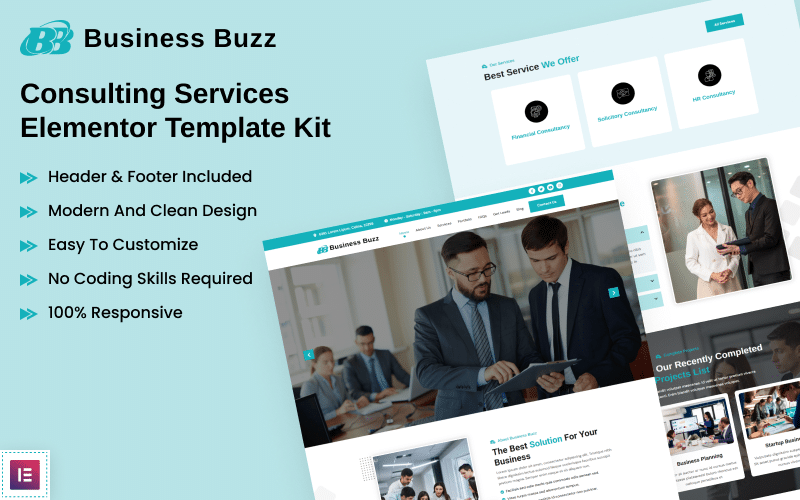 Business Buzz – Consulting Services Elementor Template Kit