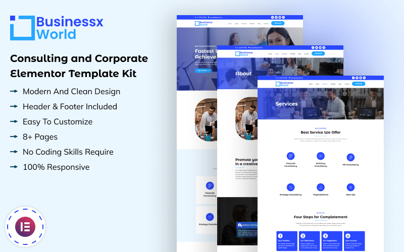 BusinessX World – Consulting and Corporate Elementor Template Kit