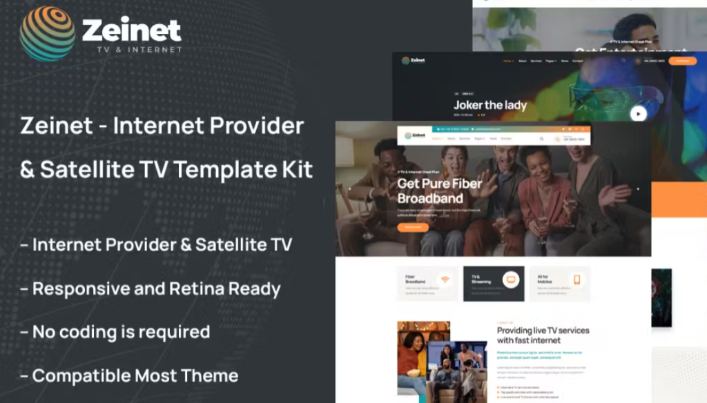Zeinet – Internet Provider & Satellite TV Template