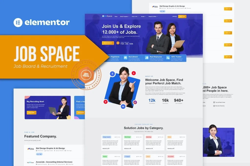 Job Space – Job Board & Recruitment Elementor Template
