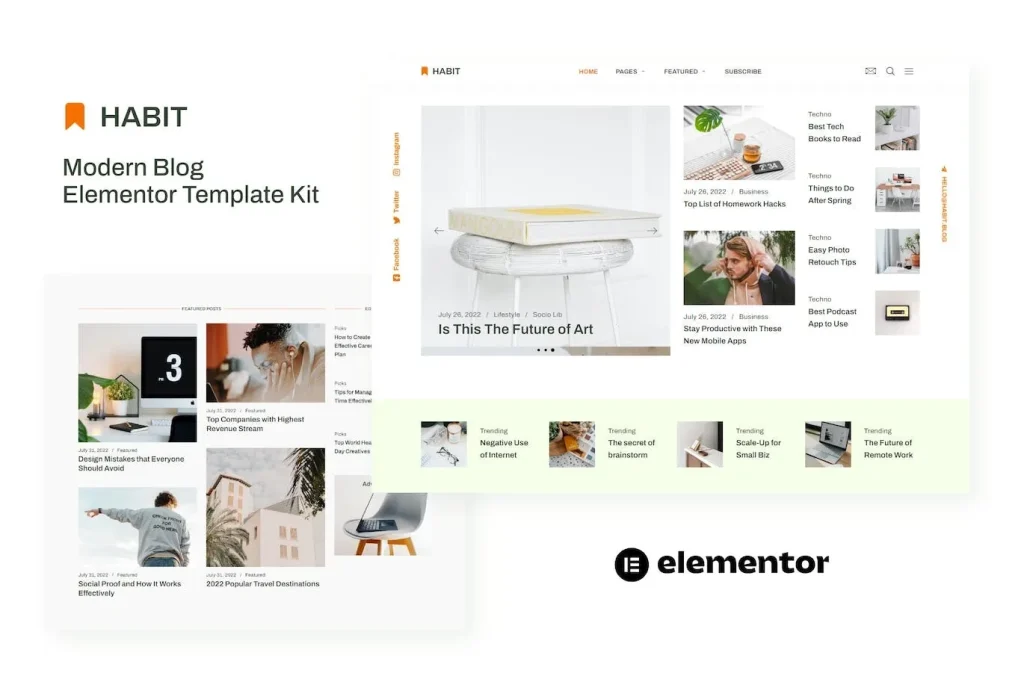 Habit – Modern Blog Elementor Template