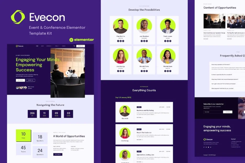 Evecon – Event & Conference Elementor Template