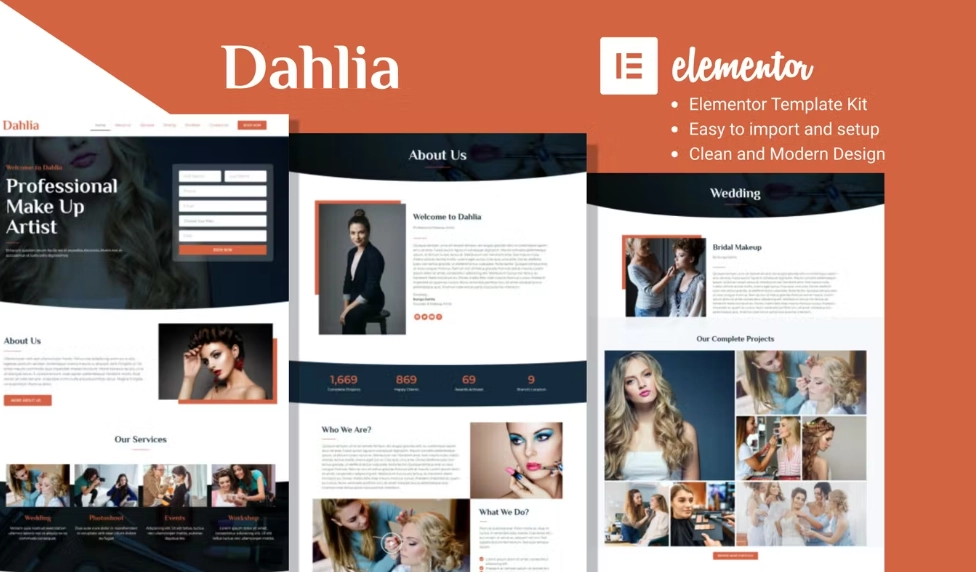 Dahlia – Beauty Business Elementor Template