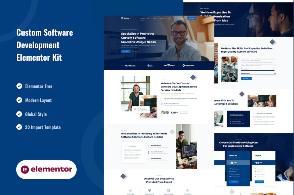 Cetech – Custom Software Development Services Elementor Template