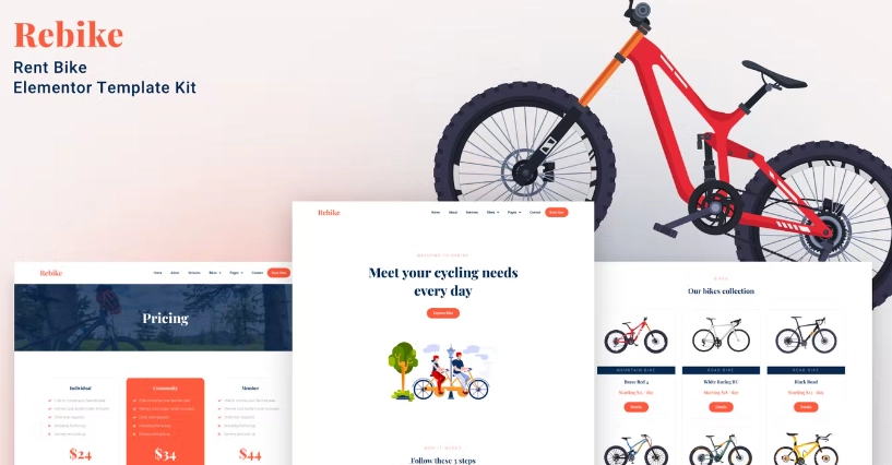 Rebike – Rent Bike Elementor Template