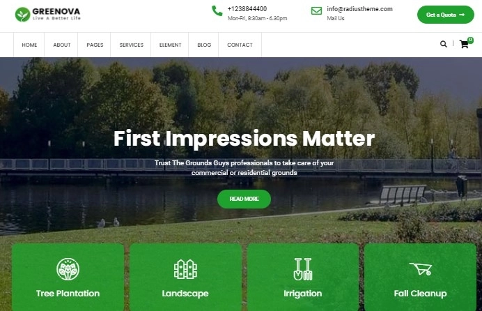 Greenova – Gardening & Landscaping WordPress Theme