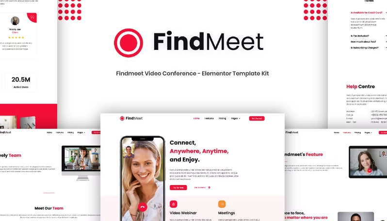 Findmeet – Video Conference Elementor Template