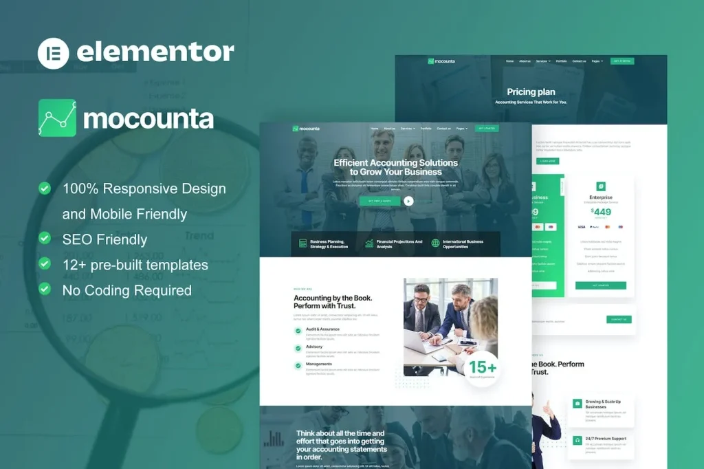 Mocounta – Accounting Firm Elementor Template