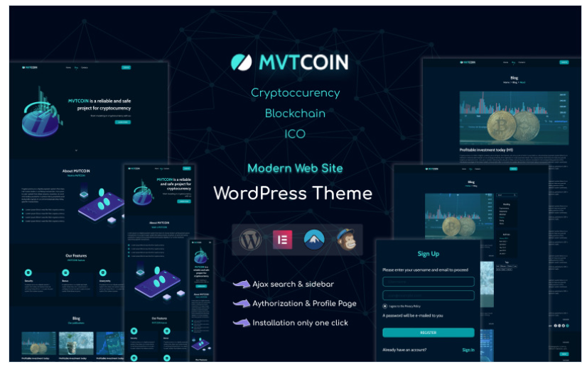 MVTCoin – Cryptocurrency – Bitcoin WordPress Theme