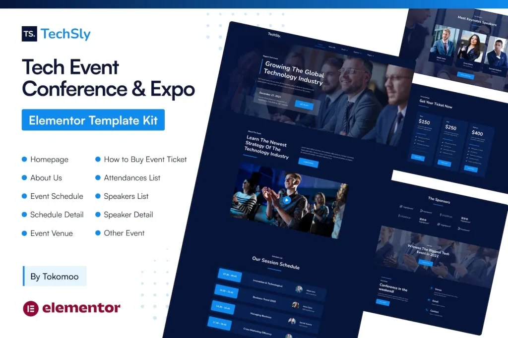 TechSly – Tech Event Conference & Expo Elementor Pro Template