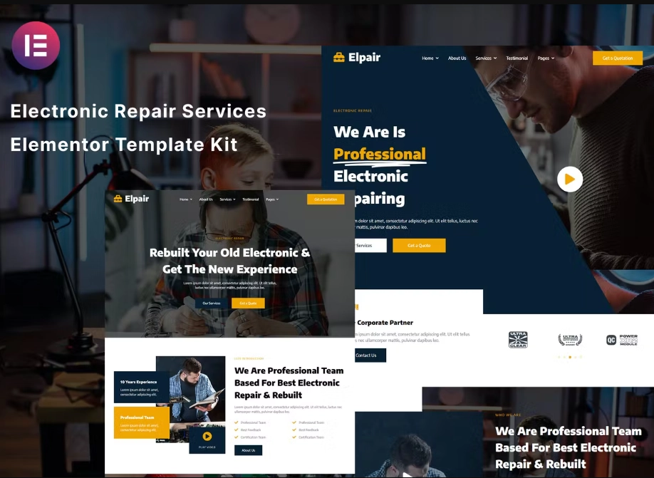 Elpair – Electronic Repair Services Elementor Template